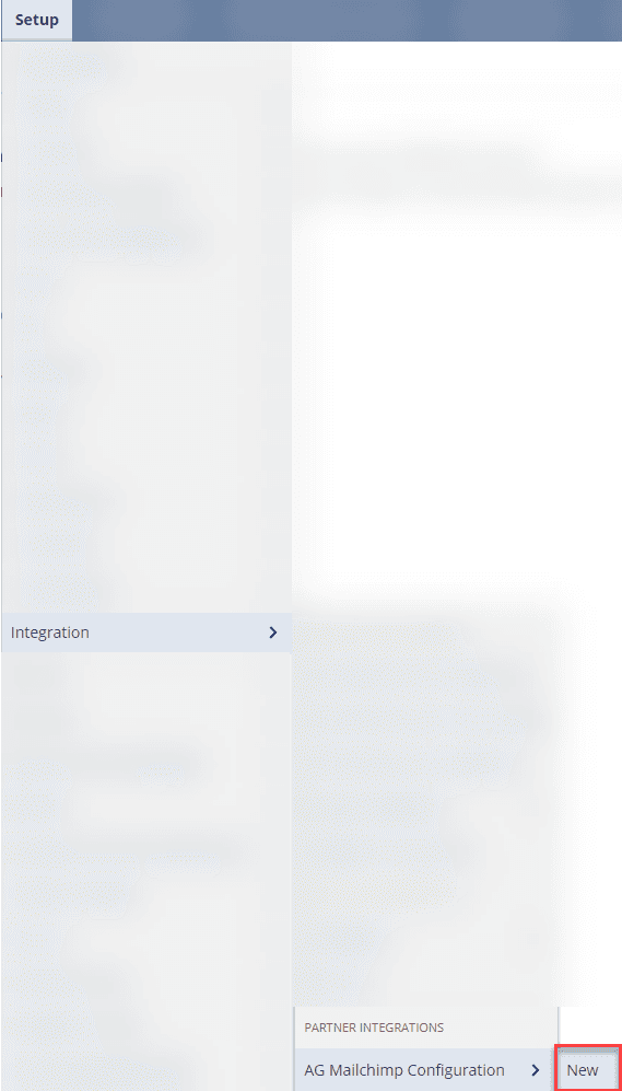 Navigation for configuration.