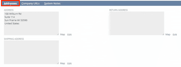 Screenshot with Addresses button highlighted, and an example address included. 