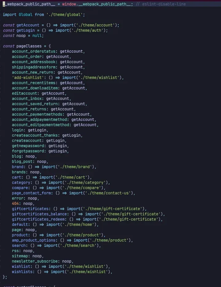 A screenshot of an example .js file.