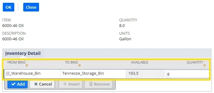 A page highlighting the Inventory Detail with several values including examples.