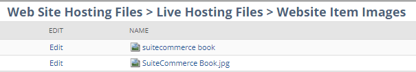 Web Site Hosting Files with two images ready to be edited.