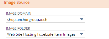 Image Source popup with Image Domain and Image Folder values.