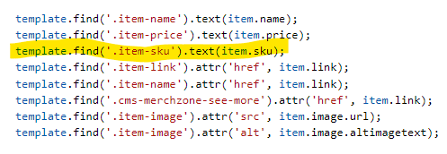 A block of code with one item line highlighted for emphasis.