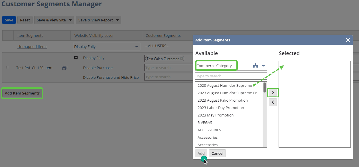 Customer Segments Manager SuiteCommerce