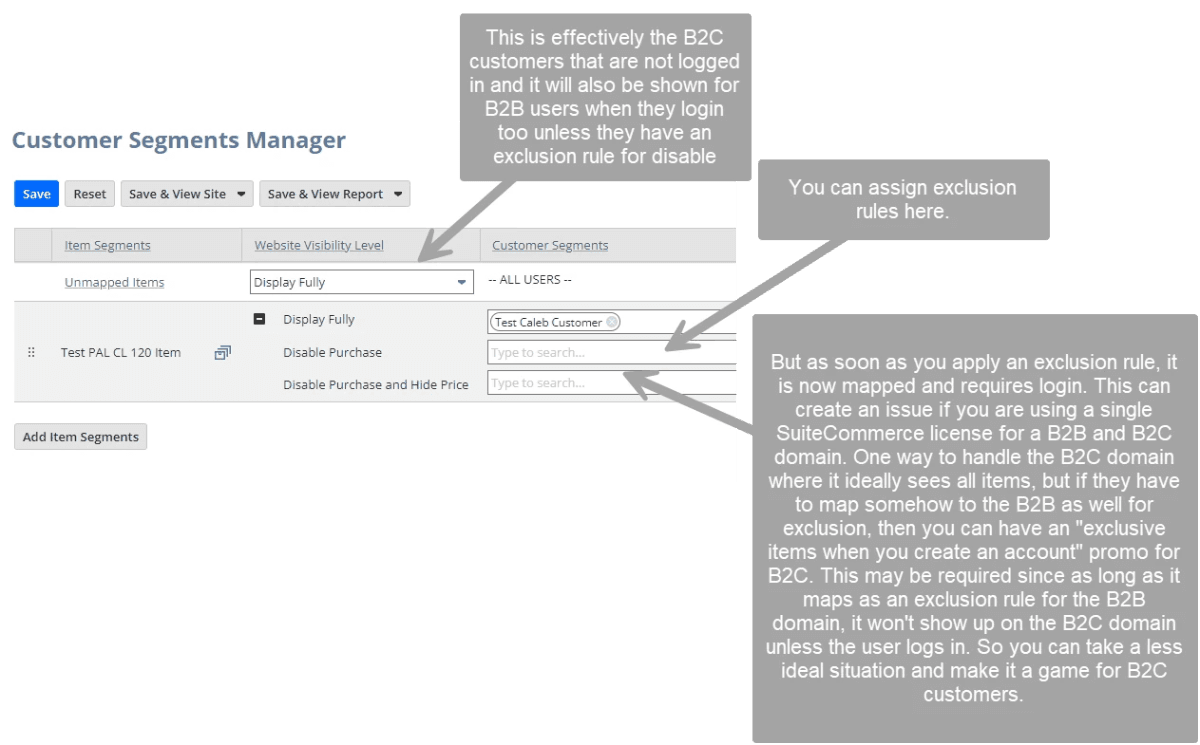 Customer Segments Manager with Notes SuiteCommerce