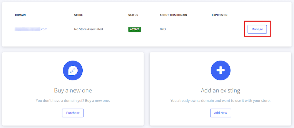 BigCommerce Domain Manage