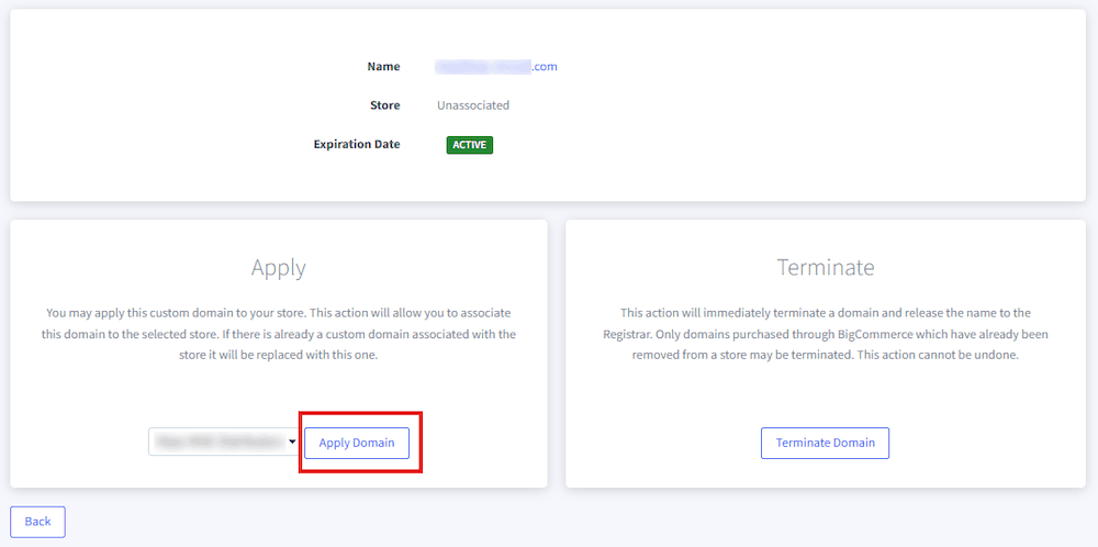 BigCommerce Apply Domain