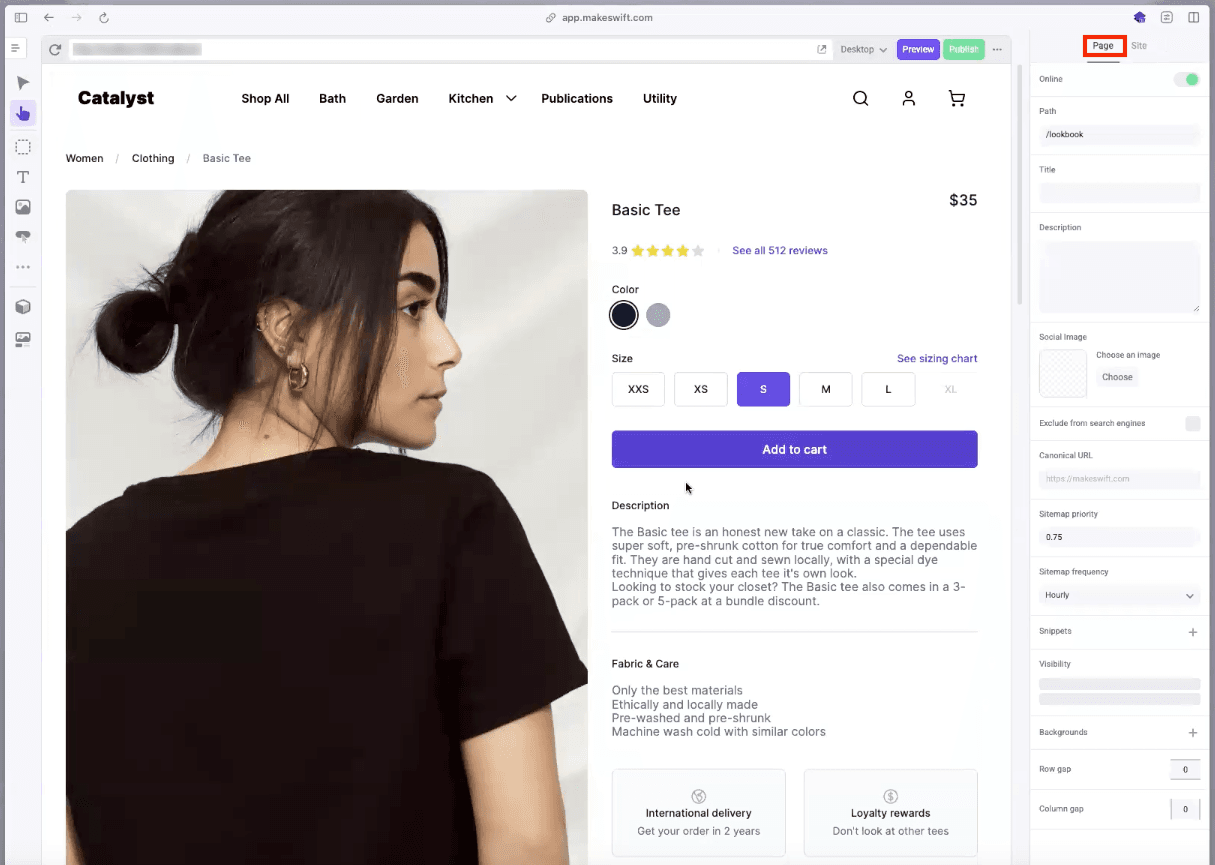 BigCommerce Catalyst Makeswift Page Builder Preview
