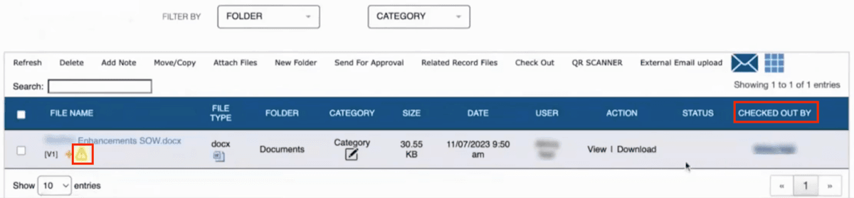 NetSuite document checked out.