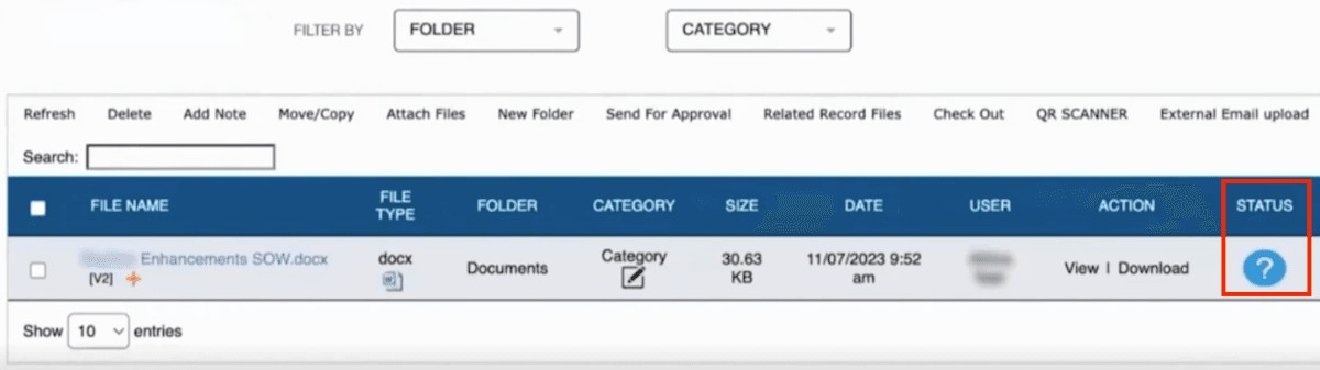 NetSuite document with the Status value highlighted, showing pending approval.