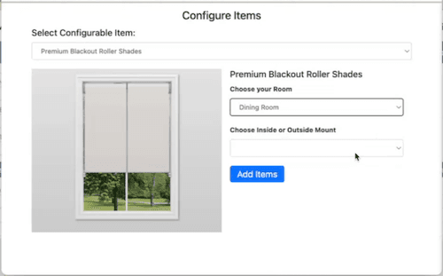 Configure Items showing an example image.