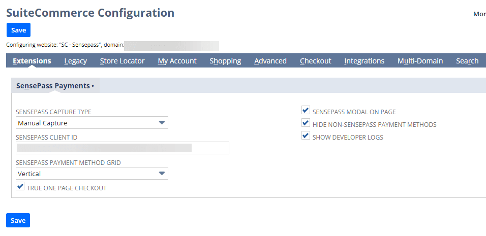 Sensepass Configuration