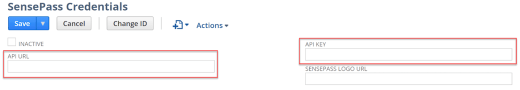 Sensepass Credentials API URL Key
