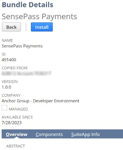 Bundle Details Sensepass Payments