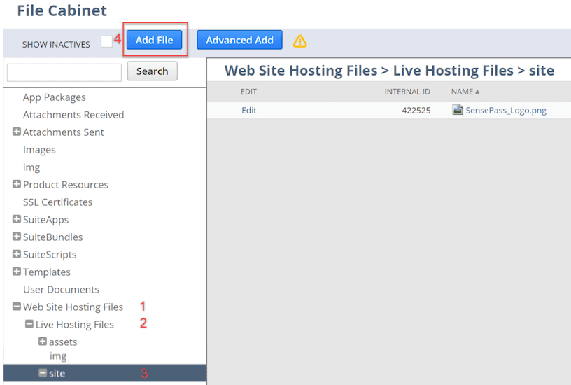 File Cabinet Web Site Live Hosting Files Site Add File