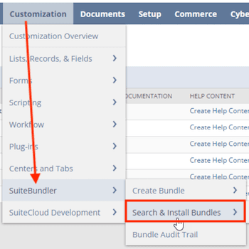 NetSuite Customization SuiteBundler Search Install Bundles