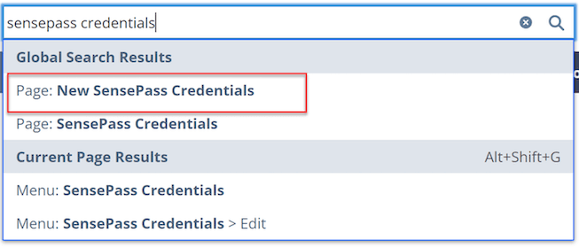 NetSuite Page New Sensepass Credentials
