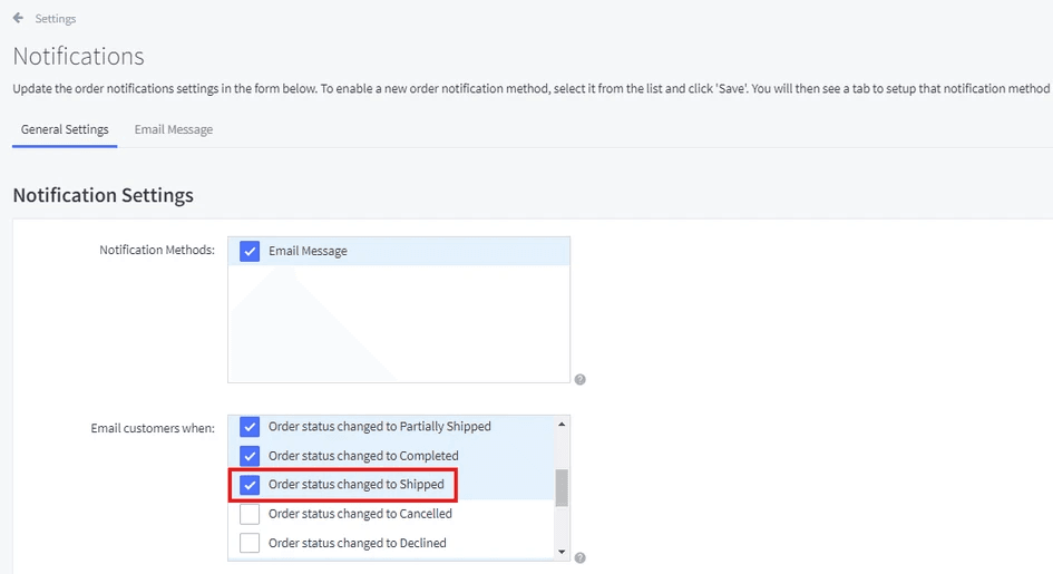 Order Status Changed to Shipped