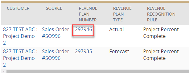 NetSuite Revenue Plan Number