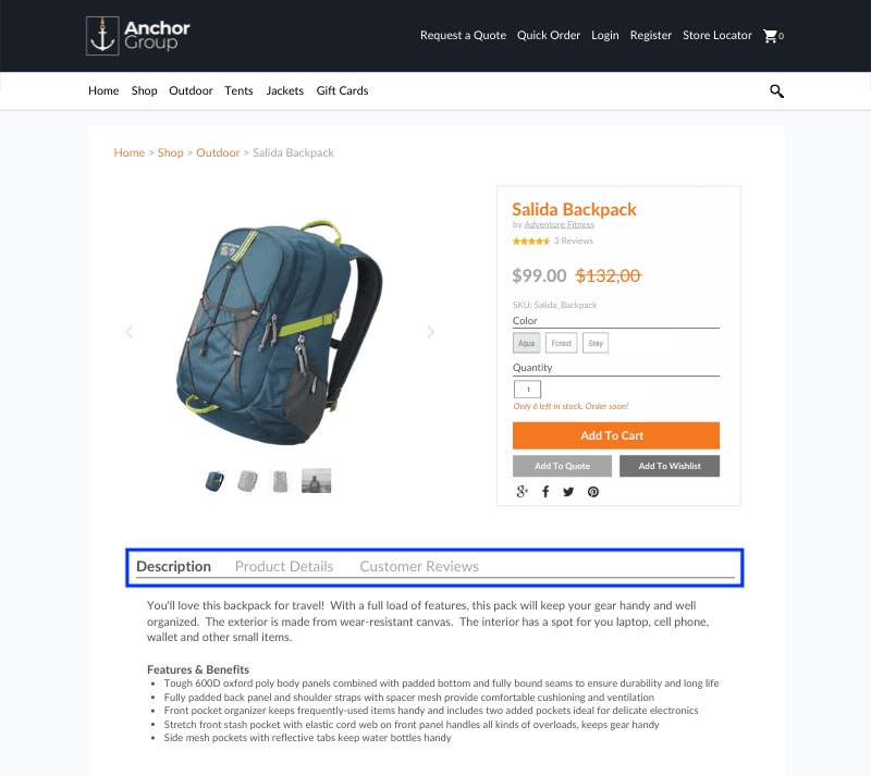 SuiteCommerce PDP Tabs