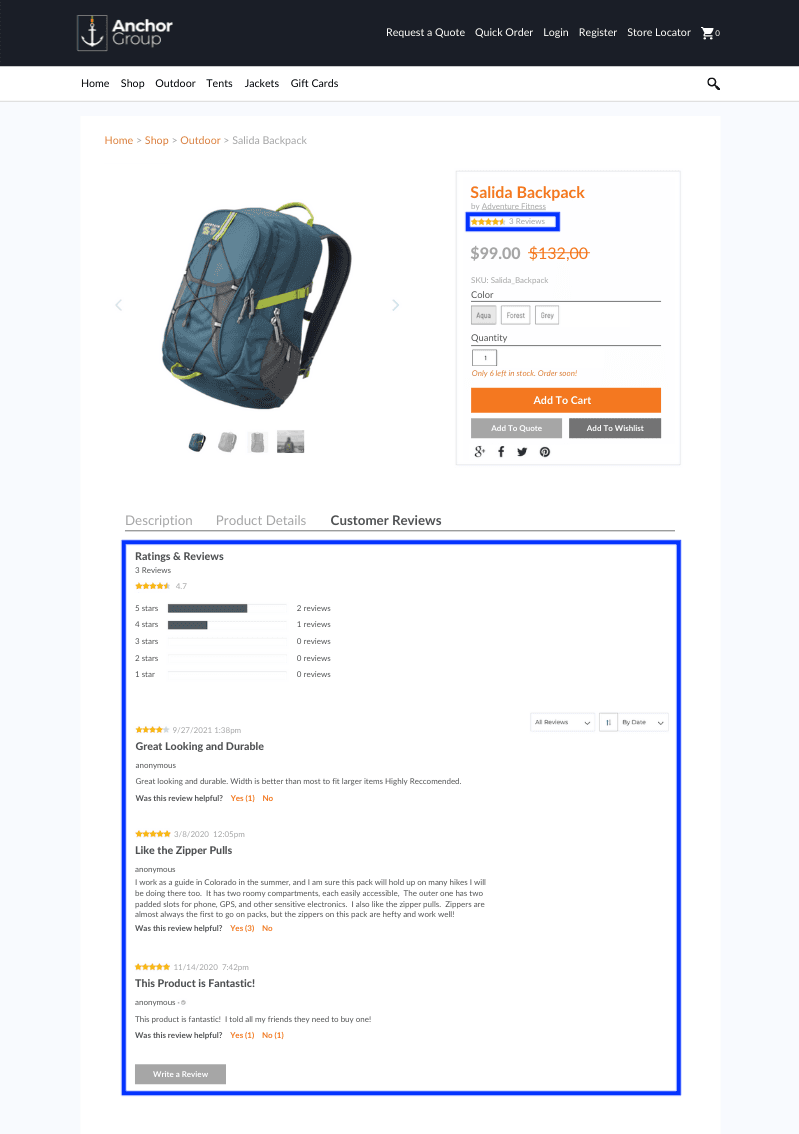 SuiteCommerce PDP Product Reviews