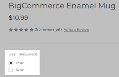 BigCommerce Radio Button Field