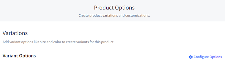 BigCommerce Product Options Variations