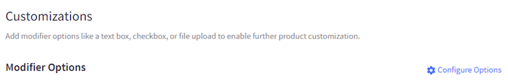 BigCommerce Item Customization Modifiers
