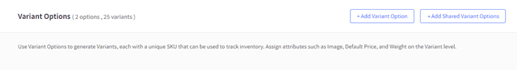 BigCommerce Variant Options