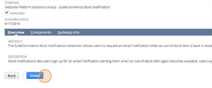 Install SuiteCommerce Back in Stock Bundle