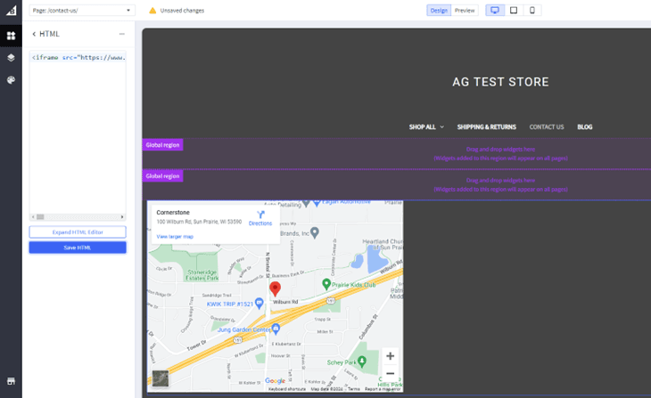 BigCommerce Map HTML