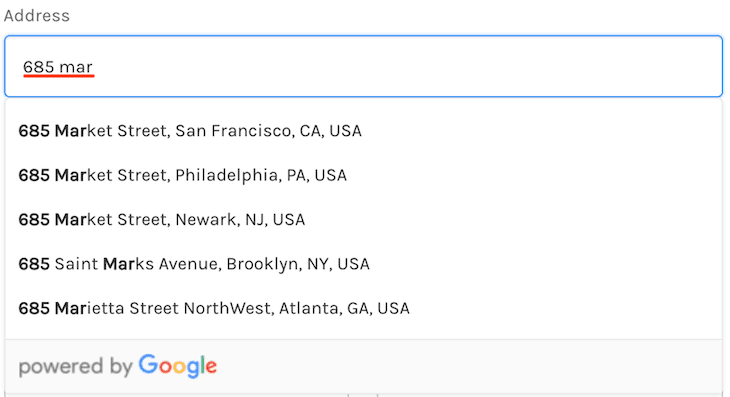 Google Address Auto Complete