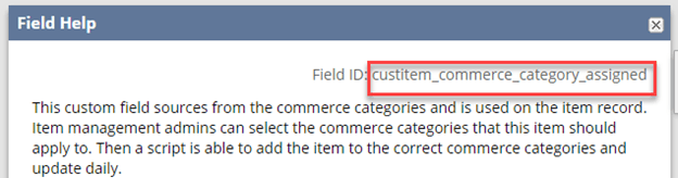 Field ID in Field Help