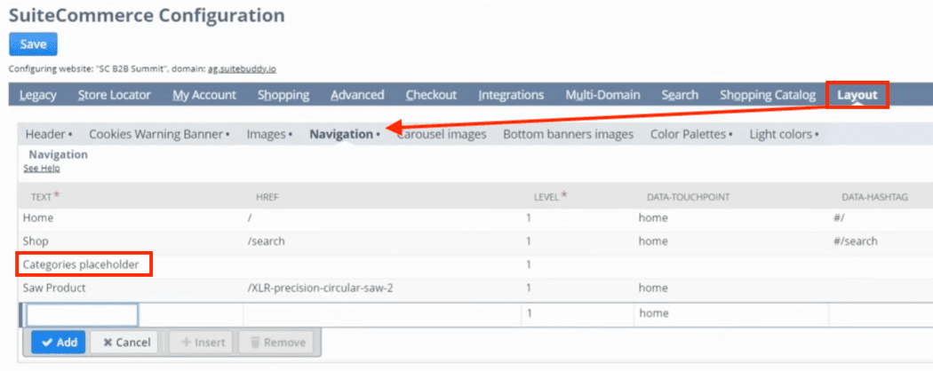 Save SuiteCommerce Configuration