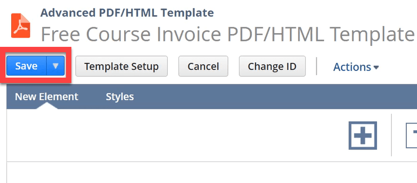 Advanced PDF/HTML page with the Save button highlighted.