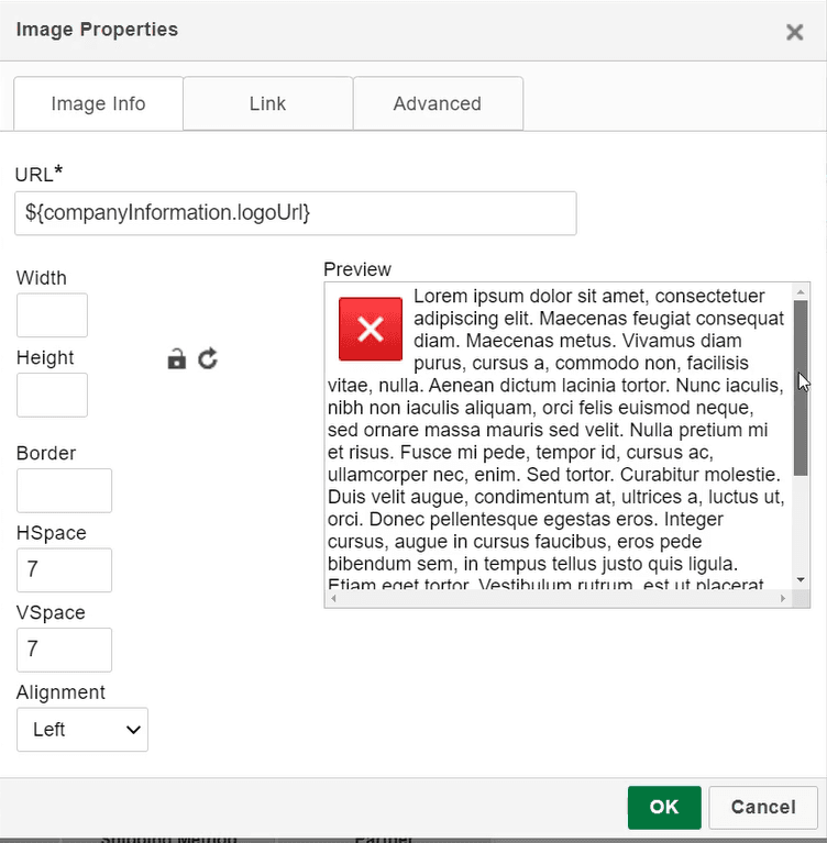 Screenshot of a popup message.