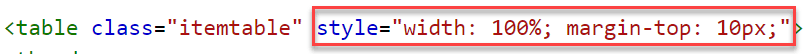 A piece of code with style values highlighted.