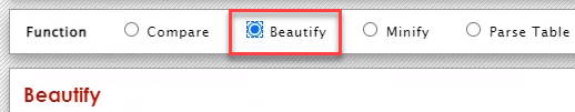 Beautify button pressed and highlighted for emphasis.