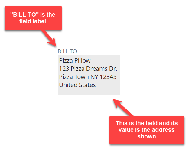 Multiple instructions surrounding screenshot of the Bill To address.