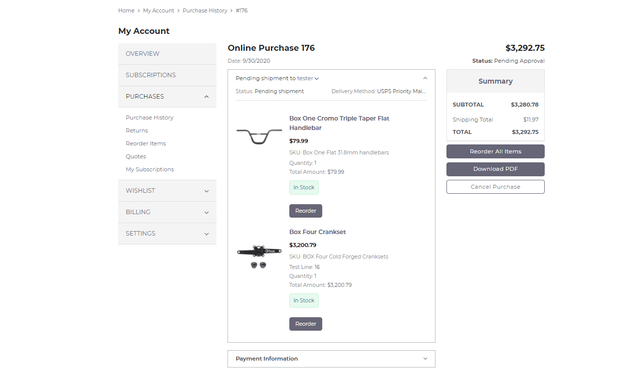 SuiteCommerce MyAccount reorder blog screenshot.
