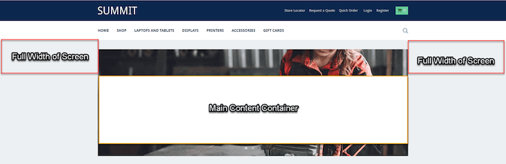 Full width main content container SMT page.