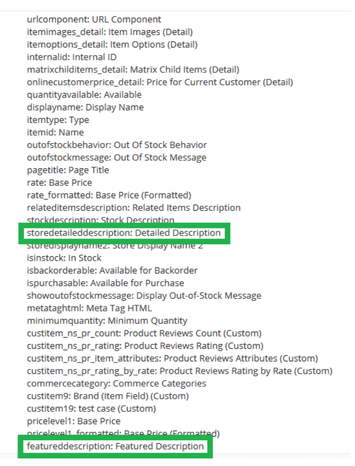 Information tab with two pieces of information highlighted in green.