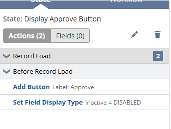 State display approve button.