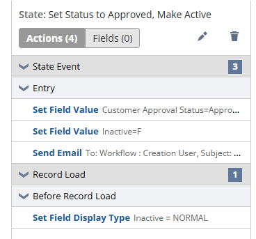 State set status to approved to make active.