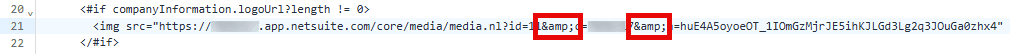 Replace NetSuite logo URL ampersands with ampersandamp.