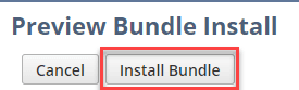 Preview Bundle Install popup with Install Bundle highlighted.