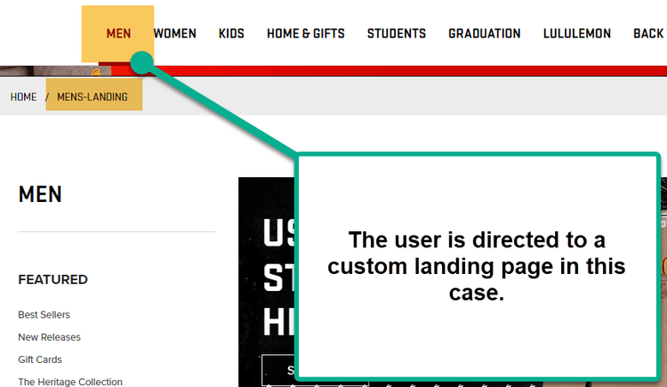 SuiteCommerce custom landing page navigation.