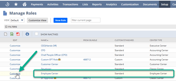 NetSuite manage roles.