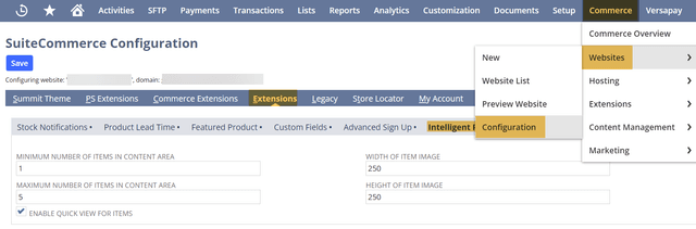 SuiteCommerce configuration extensions intelligent.