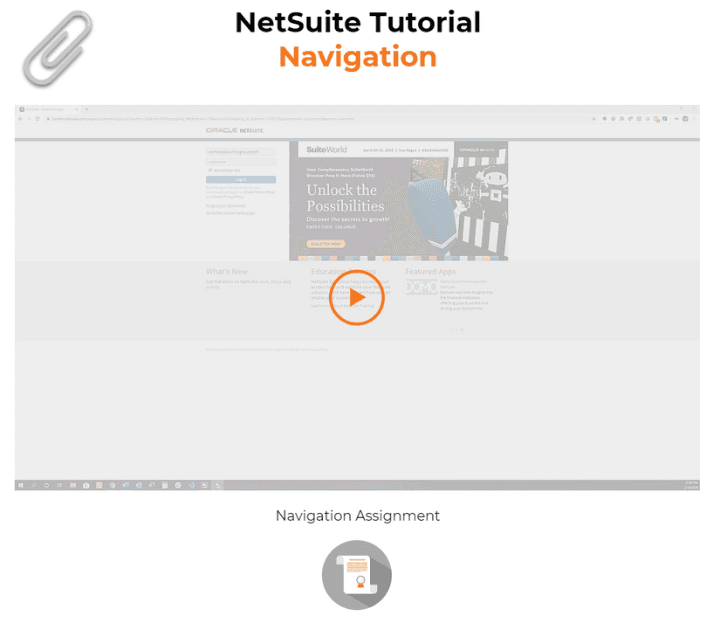 Navigation assignment for a new NetSuite blog. 
